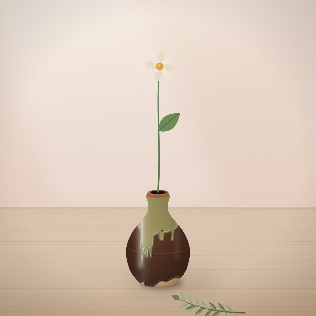 Ash Glaze Vase, small: bud vase, about 5 in tall, handmade stoneware (illustration)