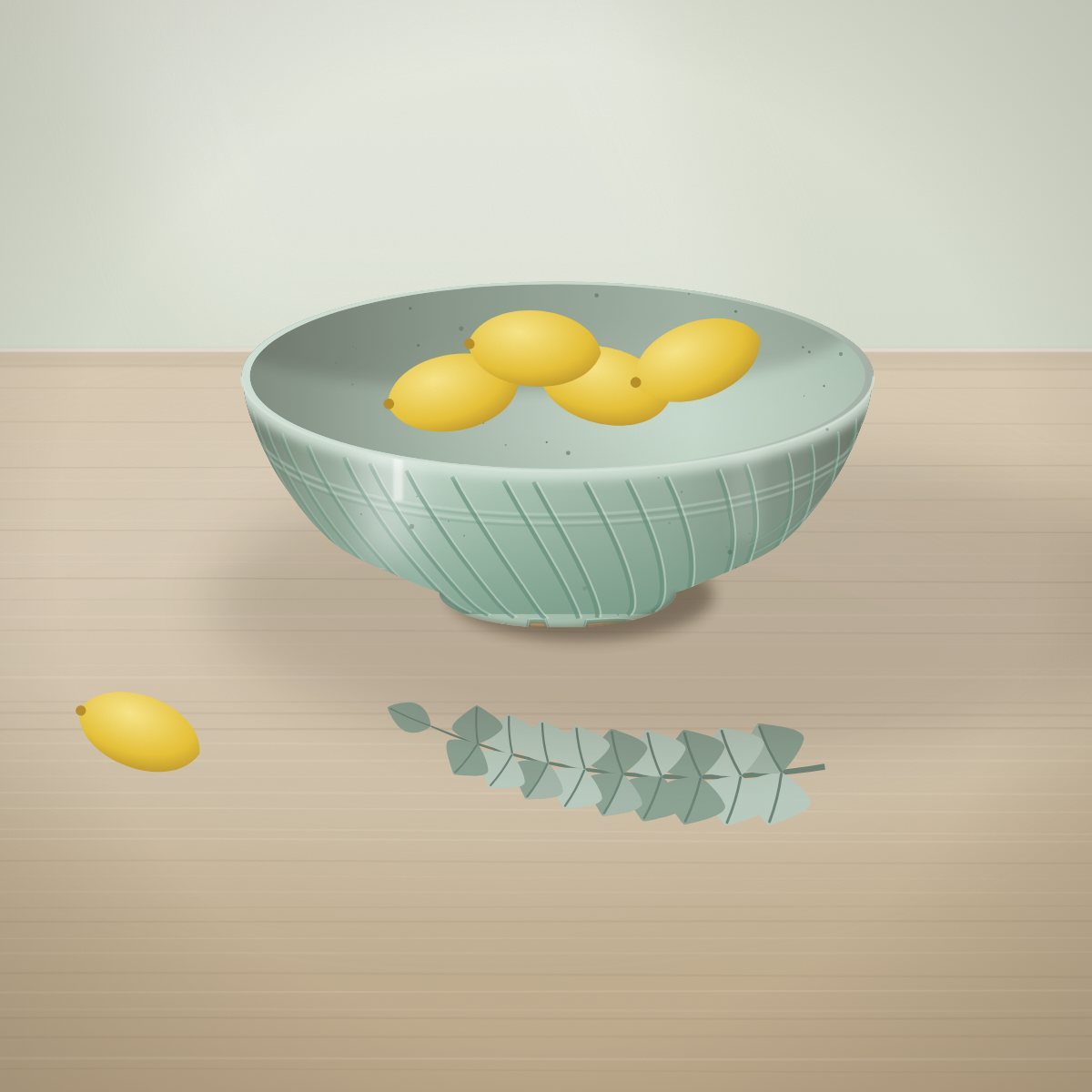 Celadon Morning Bowl, large: serving bowl, about 9 in across, handmade stoneware (illustration)