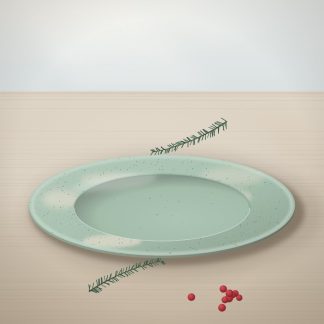 First Frost Platter, handmade stoneware (illustration)