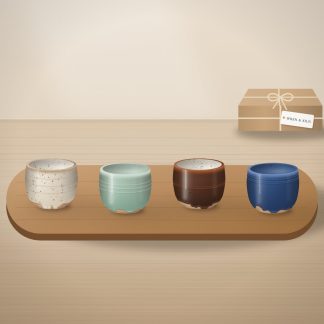 Glaze Sampler Cups, handmade stoneware (illustration)