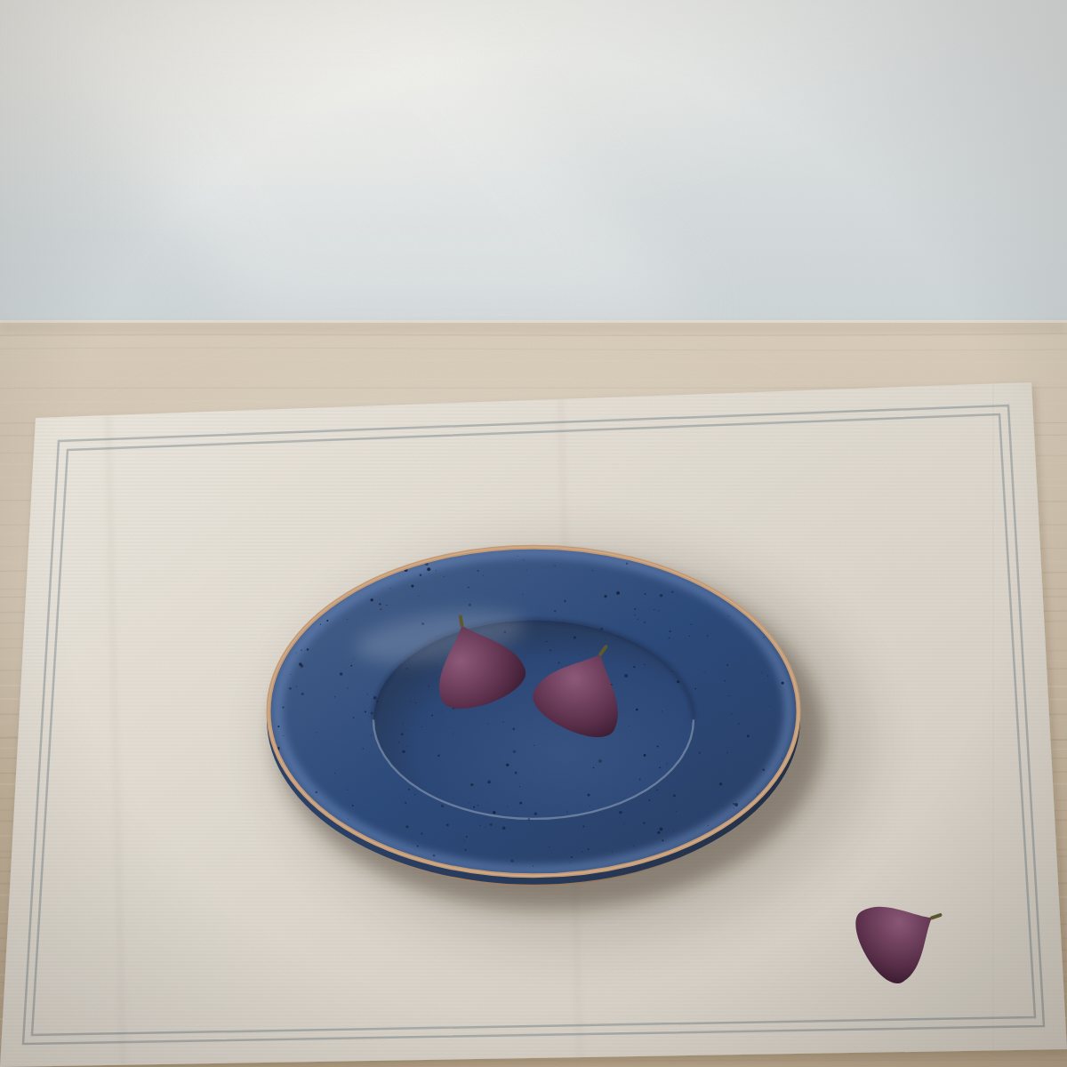 Ink Blue Plate, small: side plate, about 7 in across, handmade stoneware (illustration)