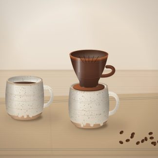 The Morning Pour Set, handmade stoneware (illustration)