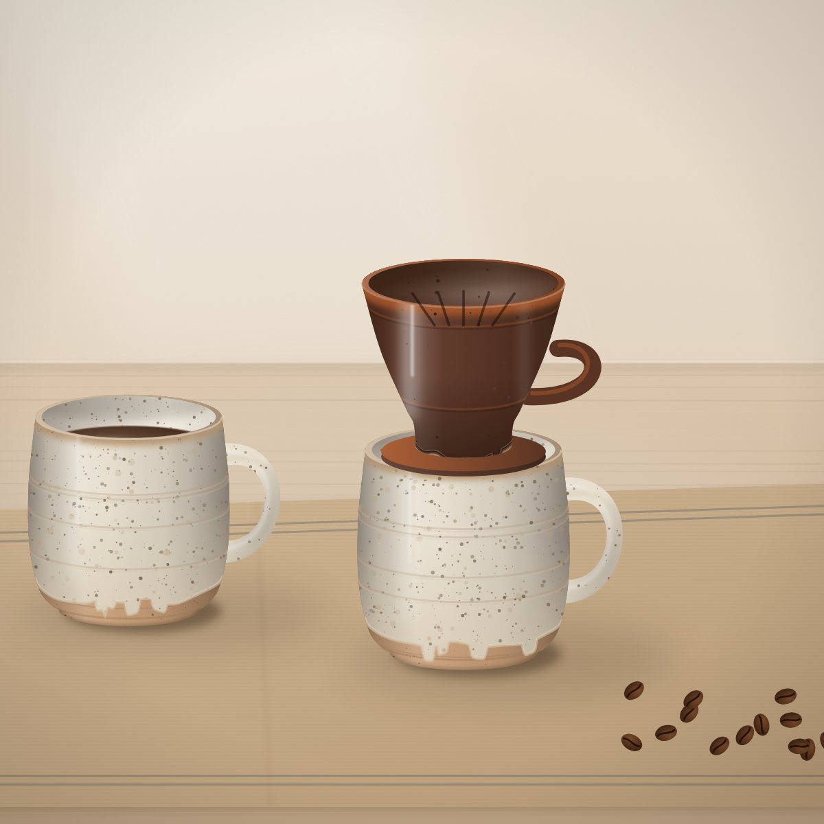The Morning Pour Set, handmade stoneware (illustration)