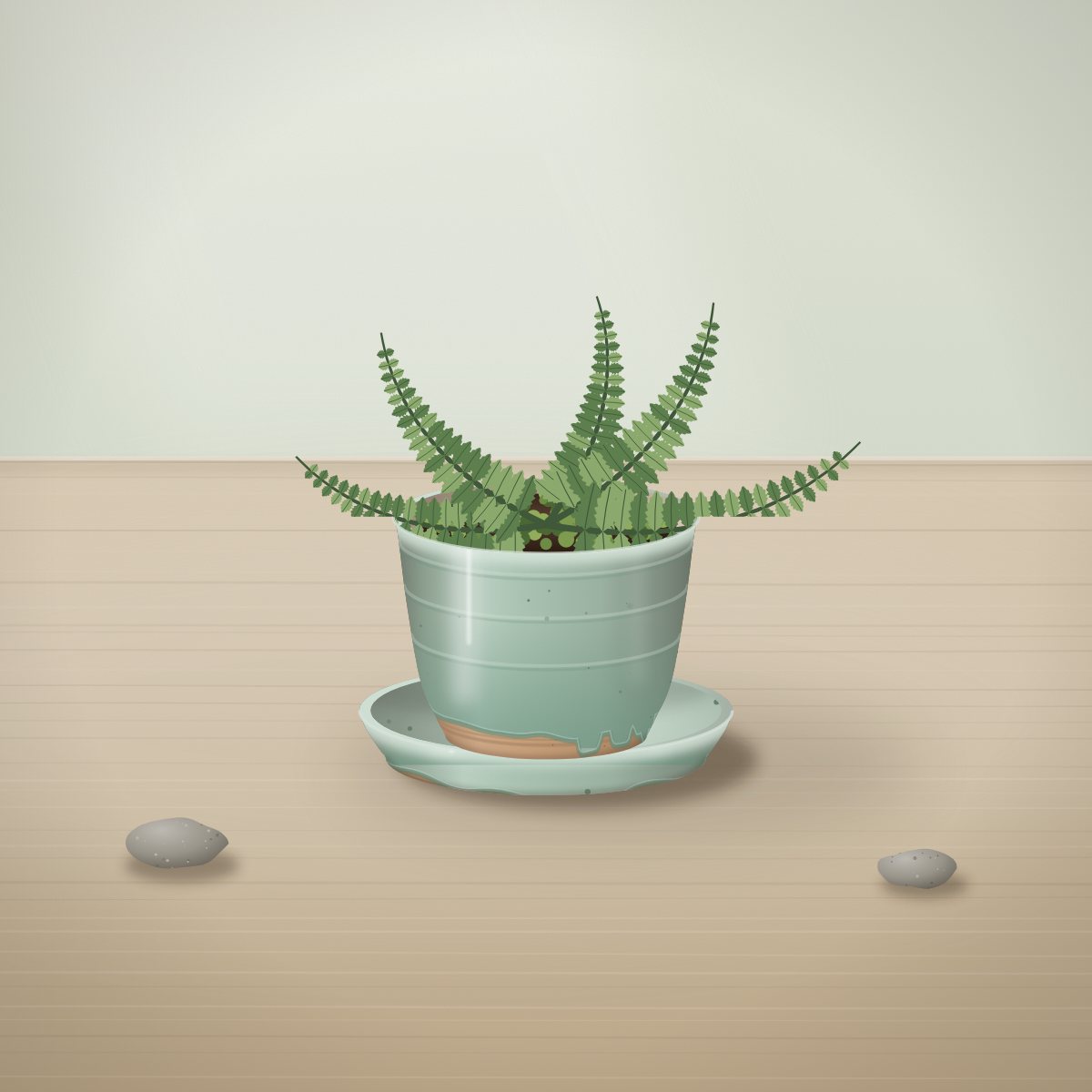 Moss Garden Planter, small: 4 in planter with saucer, handmade stoneware (illustration)