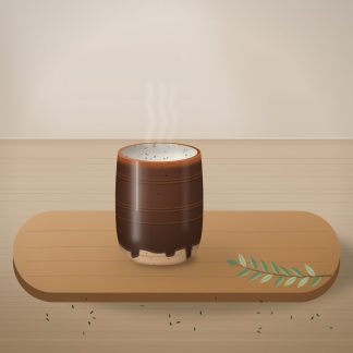 Tenmoku Tea Bowl, large: 10 oz yunomi, about 4 in tall, handmade stoneware (illustration)