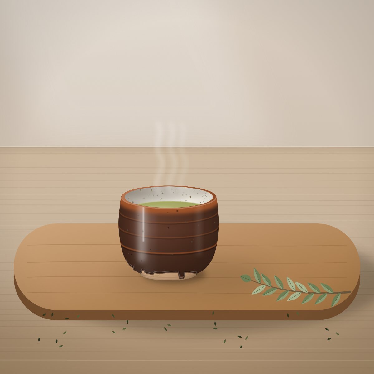 Tenmoku Tea Bowl, small: 6 oz cup, about 3 in tall, handmade stoneware (illustration)